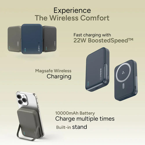 Ambrane AeroSync PB21 10000mAh Magnetic Wireless Power Bank - Ncap accessories
