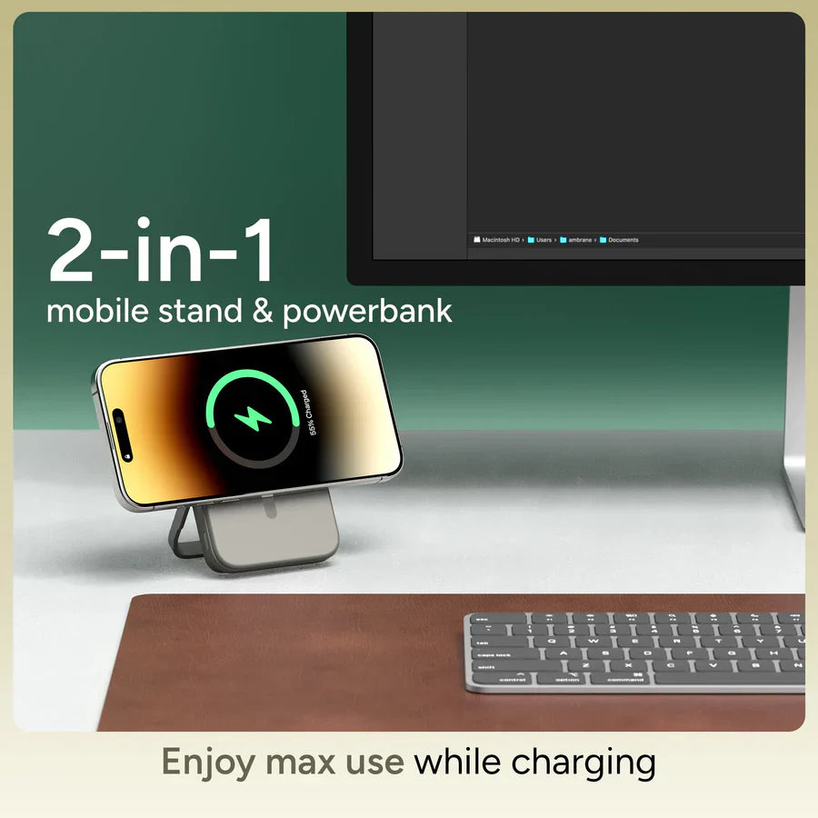 Ambrane AeroSync PB21 10000mAh Magnetic Wireless Power Bank - Ncap accessories