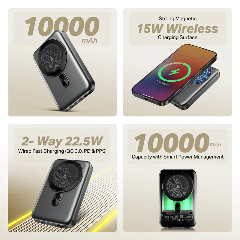 boAt EnergyShroom PB331 MagnaCharge 10000 mAh Power Bank - NCAP Accessories