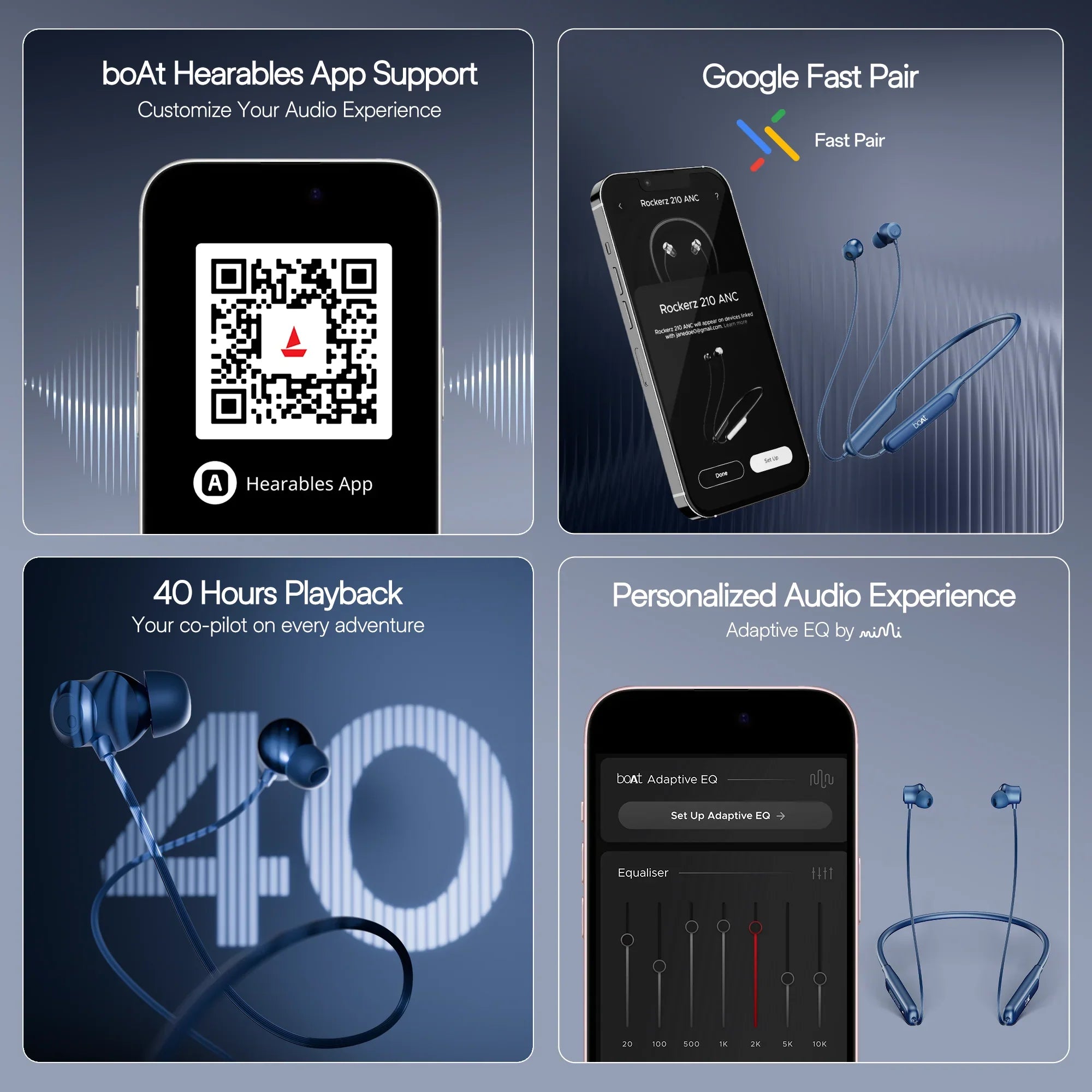 boAt Rockerz 210 ANC Wireless Neckband - Ncap accessories